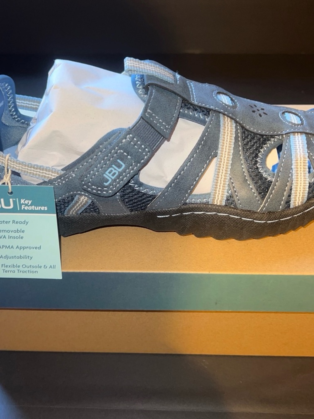 JBU Blue and Gray Women's Closed-Toe Active Sandal